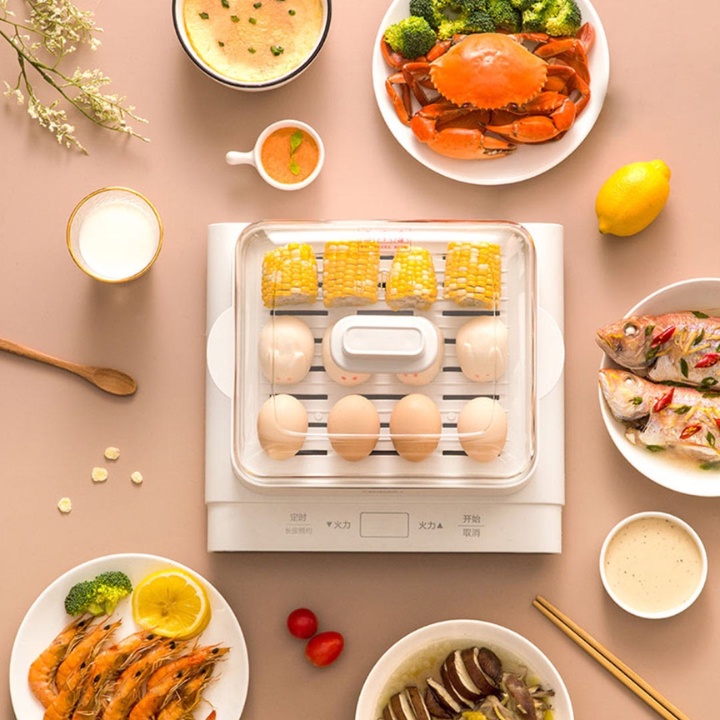 Nồi hấp điện - Nồi hấp 3 tầng xiaomi, sửng hấp đa năng tiện lại, chất liệu nhựa an toàn cho sức khỏe - Bảo hành 12 tháng