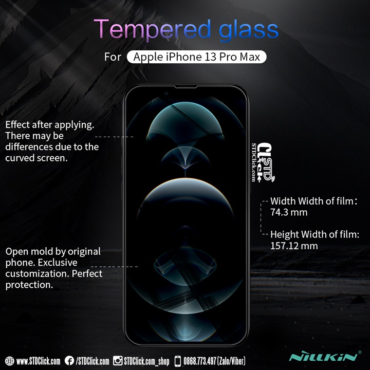 KÍNH CƯỜNG LỰC IPHONE 13 PRO MAX - 13 PRO - 13 - 13 MINI NILLKIN H+PRO CHÍNH HÃNG