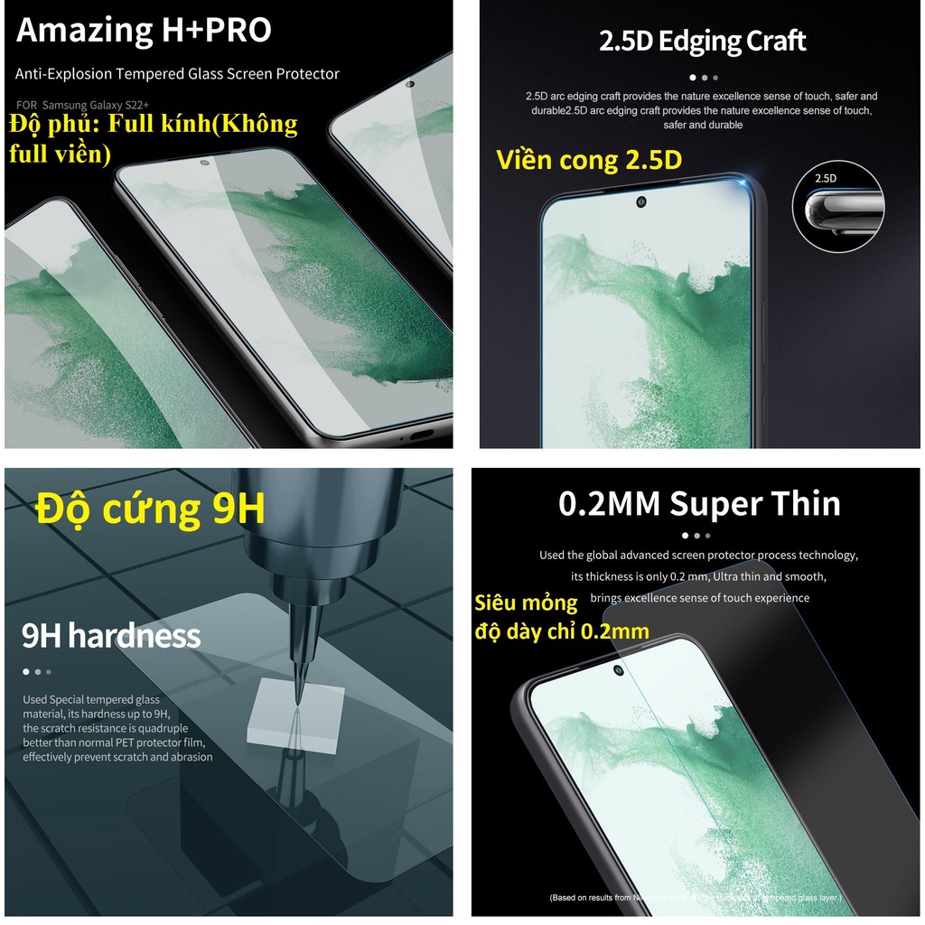 [ S22 / S22 Plus] Kính cường lực cho Samsung S22 Series Nillkin Amazing + PRO 0.2mm