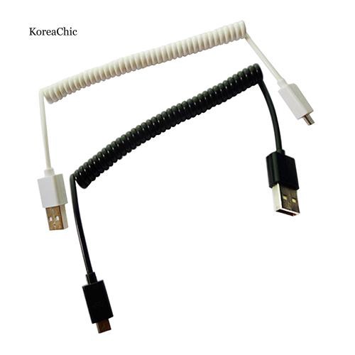 Cáp sạc kiểu dây xoắn lò xo cổng USB 2.0 đầu cắm cho cổng micro USB 5 chấu