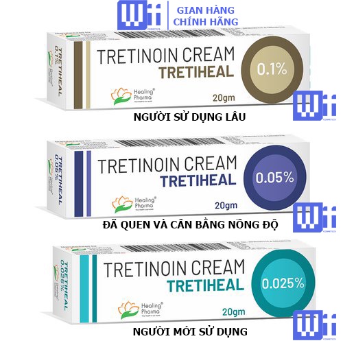 Tretiheal - Tretinoin Cream USP Kem giảm mụn, chống lão hóa 20g [ CHÍNH HÃNG ]
