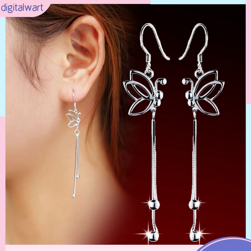 Cặp khuyên tai dành dây dài phối hình cánh bướm sang trọng thời trang dành cho nữ