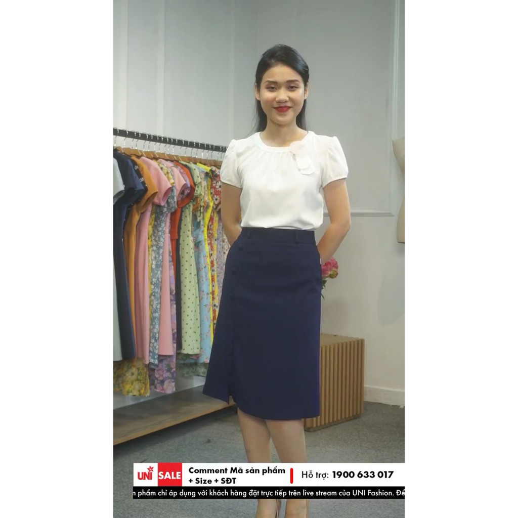 Chân Váy Nữ Công Sở Dáng Chữ A Phối Cúc 2CA116-UNI KOREAN FASHION | BigBuy360 - bigbuy360.vn