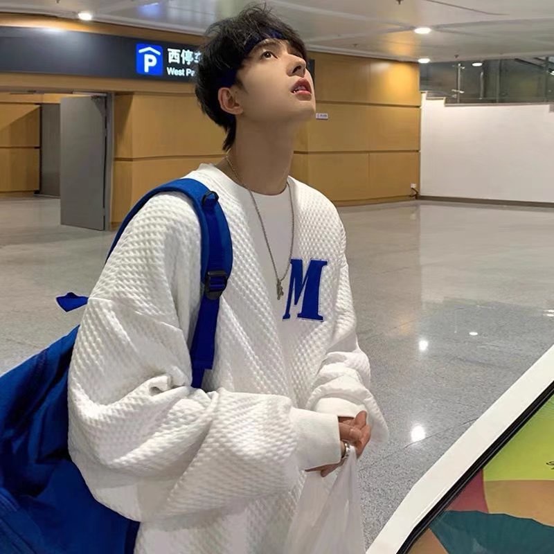 Áo Sweater Cổ Tròn Tay Dài Dáng Rộng Thời Trang Mùa Thu 2022 Mới Cho Nam