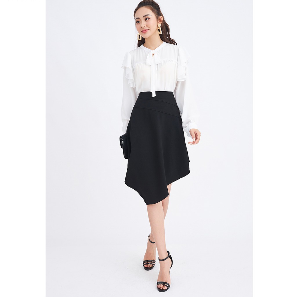 Chân váy dáng A 92WEAR xẻ vạt dập ly JAA0747 | BigBuy360 - bigbuy360.vn