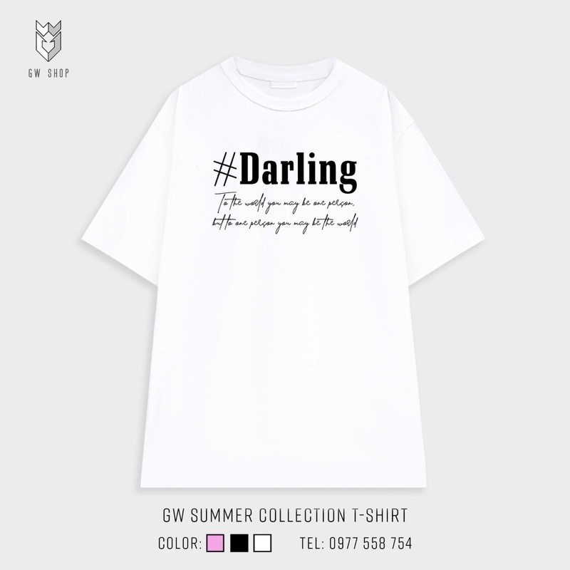 Áo đôi, áo thun cặp(2c)nam nữ tay lỡ Unisex Darling Bae,  Nóc Nhà Trụ Cột form rộng vải cotton Hot Trend 2022