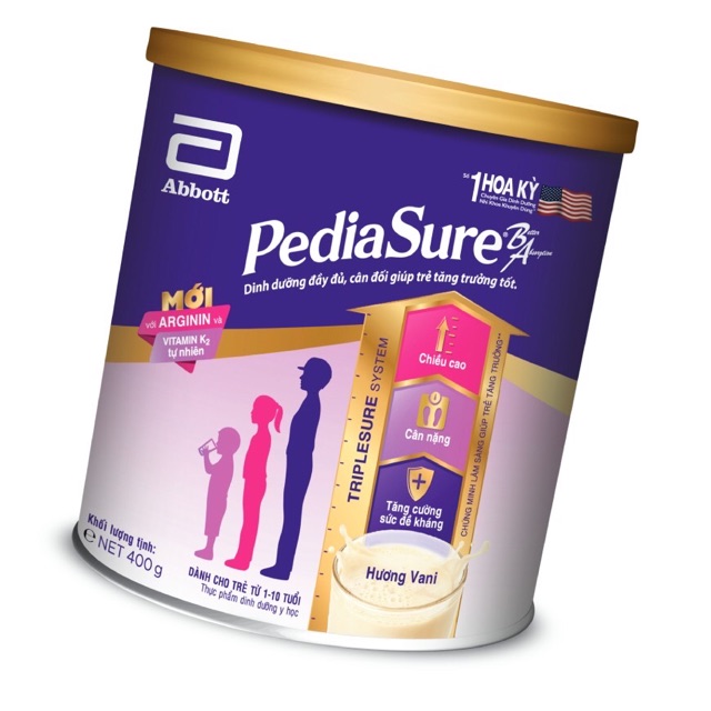 SỮA PEDIASURE HỘP THIẾC 400g date mới