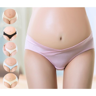 Quần Lót Bà Bầu Eo Thấp Không Đường May Màu Sắc Đơn Giản