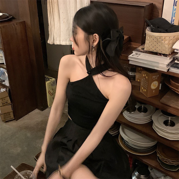 Áo 2 Dây buộc cổ đi biển croptop dệt kim nữ sexy ôm body du lịch K5T1-1