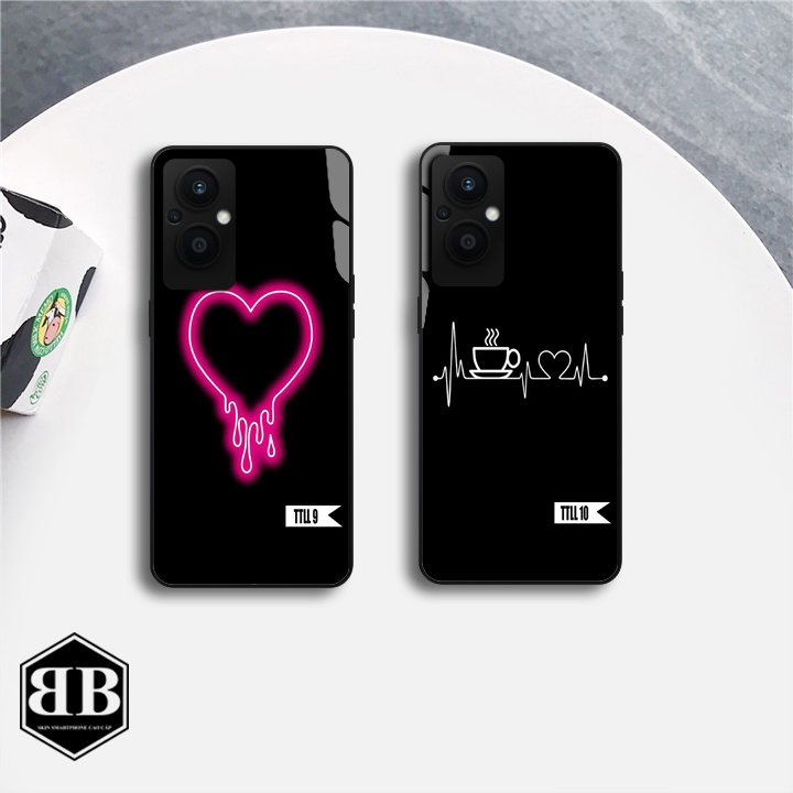 ỐP lưng kính cường lực OPPO RENO 7Z 5G    trái tim lấp lánh