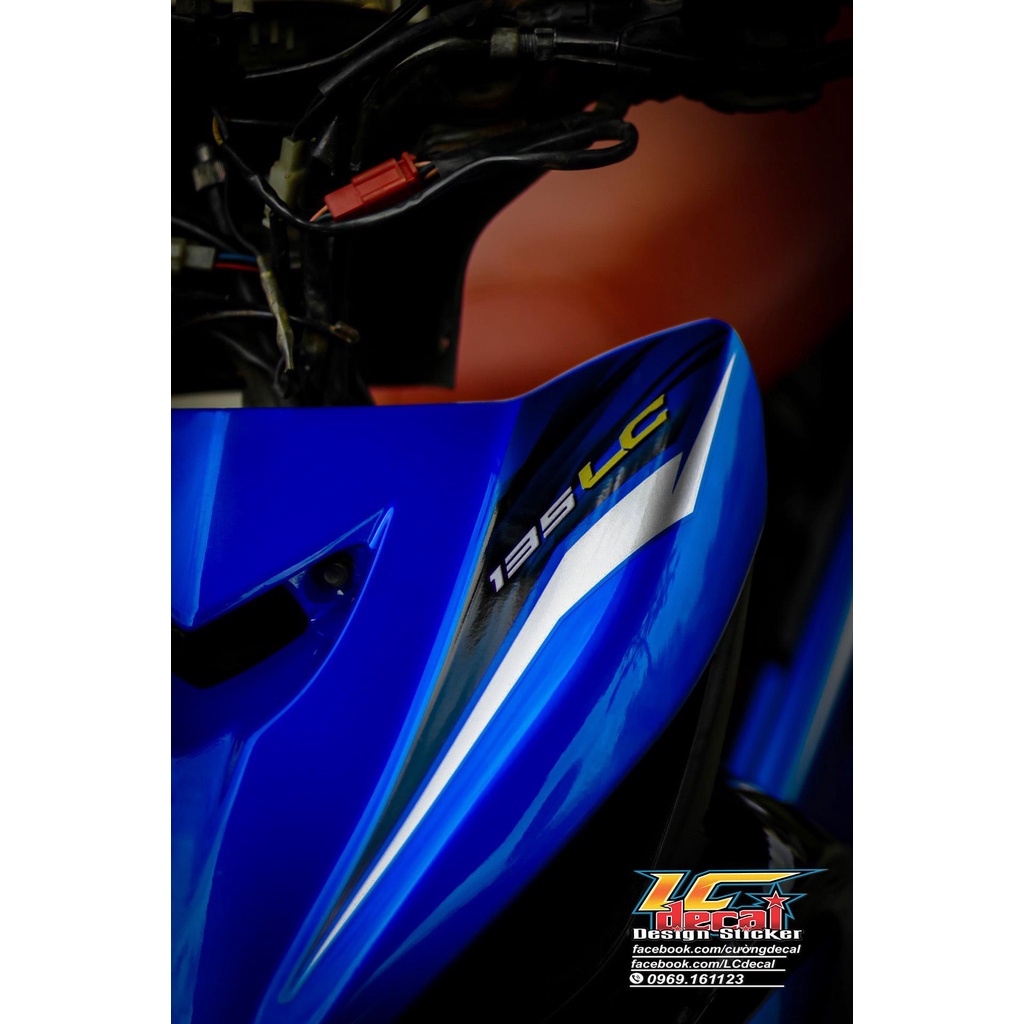 TEM RỜI mẫu LC 2022 cho Exciter 135 xanh Gp đen - chuẩn form xe - không bay màu