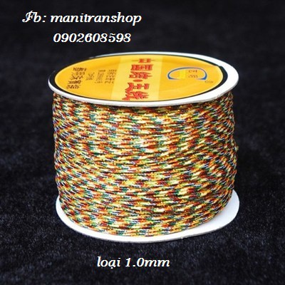Cuộn dây chỉ ngũ sắc - phụ kiện handmade làm vòng tay 0.8mm 1.5mm Cuộn