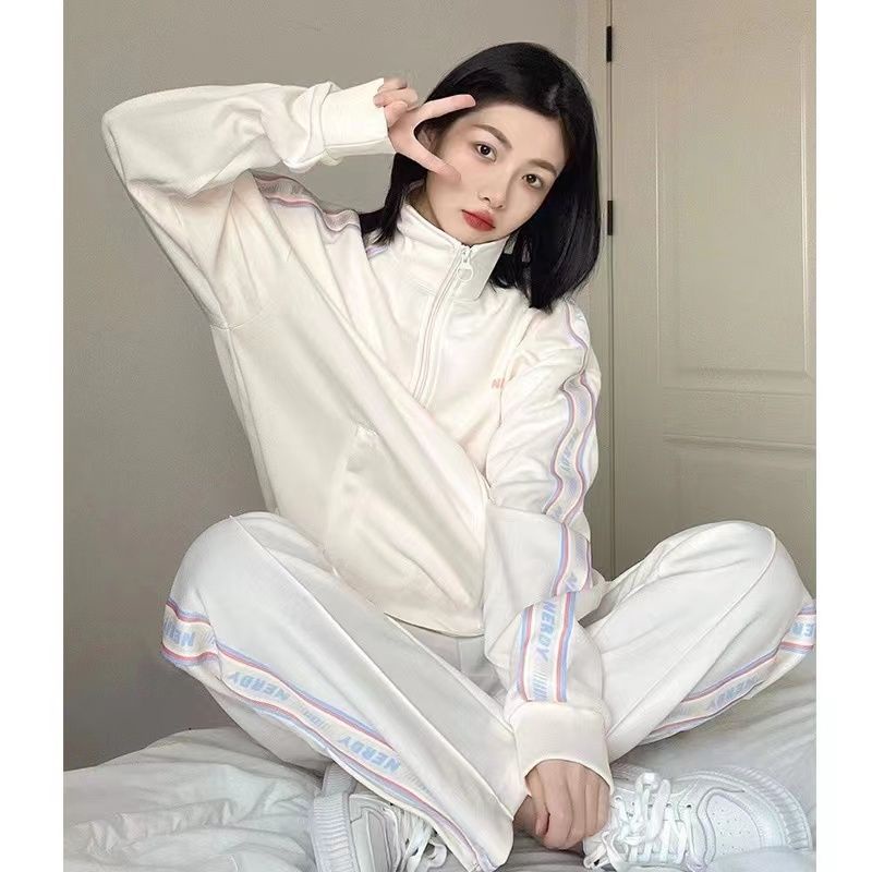 Bộ Đồ Thể Thao Hai Mảnh Áo Sweater Cao Cấp Phong Cách Preppy Thời Trang Mùa Thu 2022