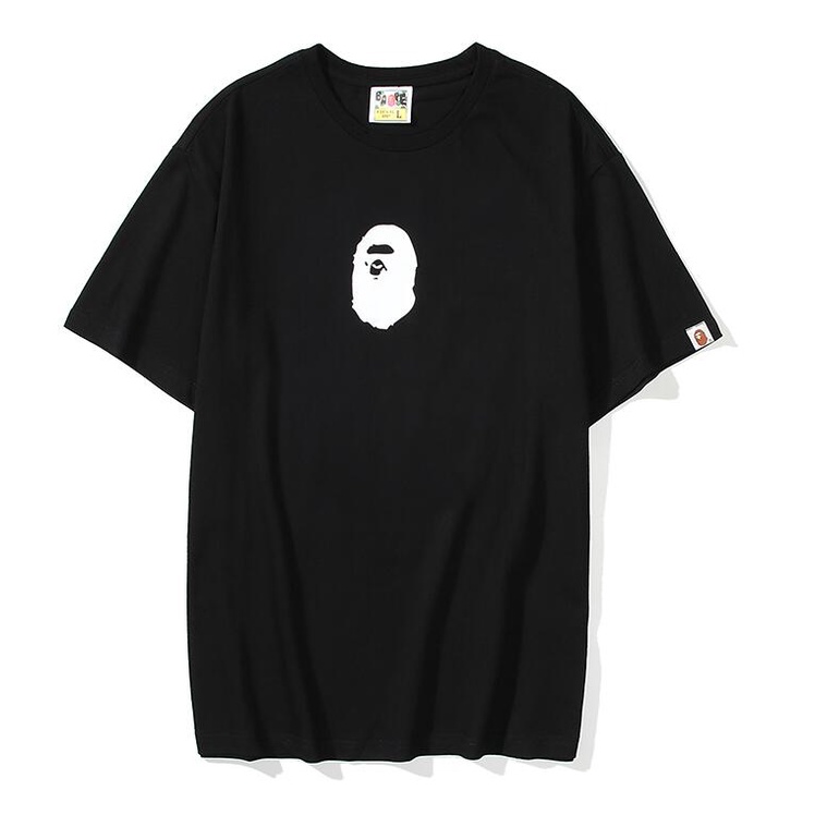Áo thun cotton tay ngắn in hình BAPE sành điệu