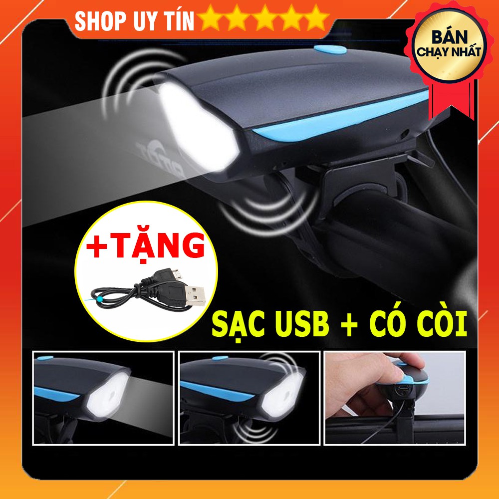 Đèn còi xe đạp thể thao sạc usb