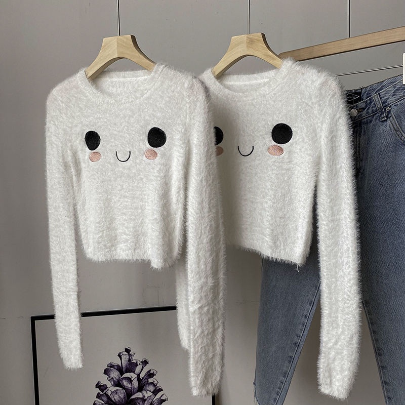 Áo Sweater Dệt Kim Giữ Ấm Thời Trang Mùa Đông Phong Cách Châu Âu Dễ Thương Cho Nữ