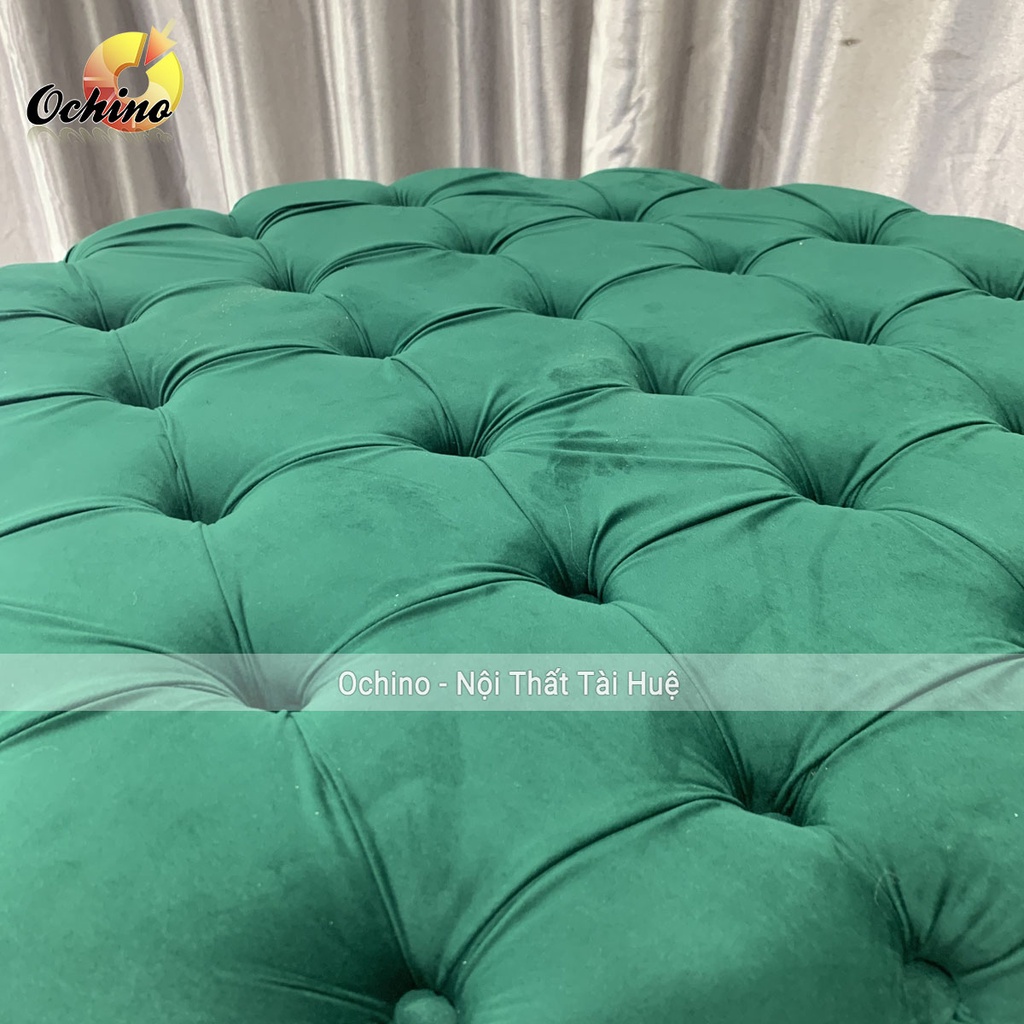 Đôn Tròn Ngồi Bàn Trang Điểm Cổ Điển Nhún Cao Cấp, Ghế Đôn Sofa Tròn ĐK 50cm - Cao 45cm ( Hàng có SẴn)