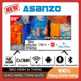 Smart Voice Tivi Asanzo 55 inch UHD 4K 55U71 Android 10.0, Remote Giọng Nói, Bluetooth 5.0, Wifi 2.4Ghz, Ram 2GB, Rom 8