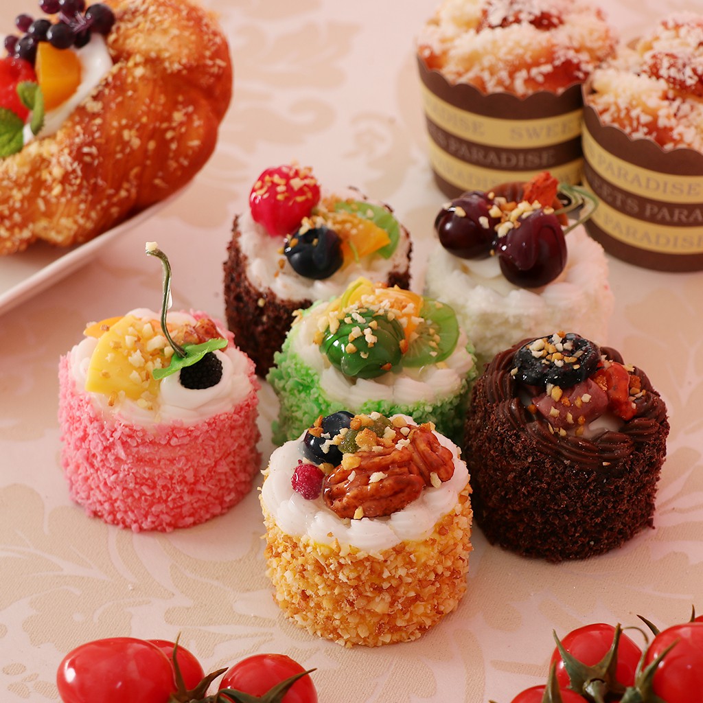 Bộ 6 Bánh Cupcake Giả Trang Trí Sinh Động