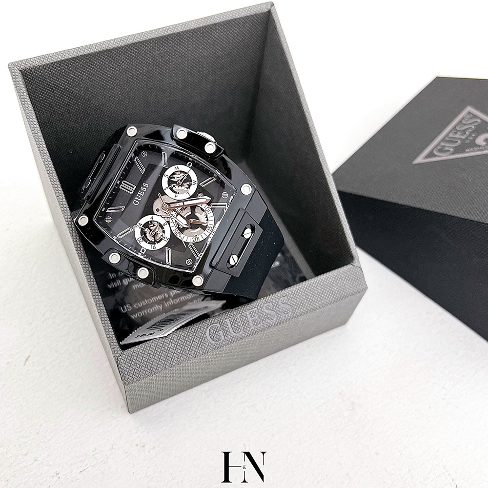 ĐỒNG HỒ NAM GUESS PHOENIX BLACK SILICONE MEN'S WATCH