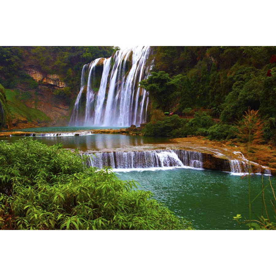 Tranh thác nước thiên nhiên hoang sơ, khung cảnh đẹp như tranh vẽ khổ lớn