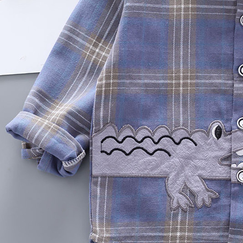 sunnyღ Áo Sơ Mi Caro Dài Tay Cho Bé Trai