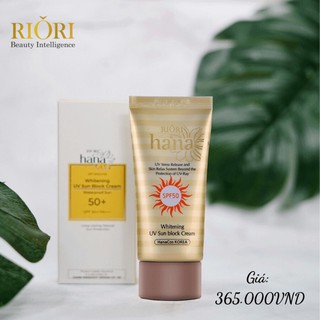 Kem Chống Nắng Nâng Tone Da Dành Cho Da Dầu Mụn RIORI Whitening UV Sun Block Cream SPF 50+/PA+++ 50g