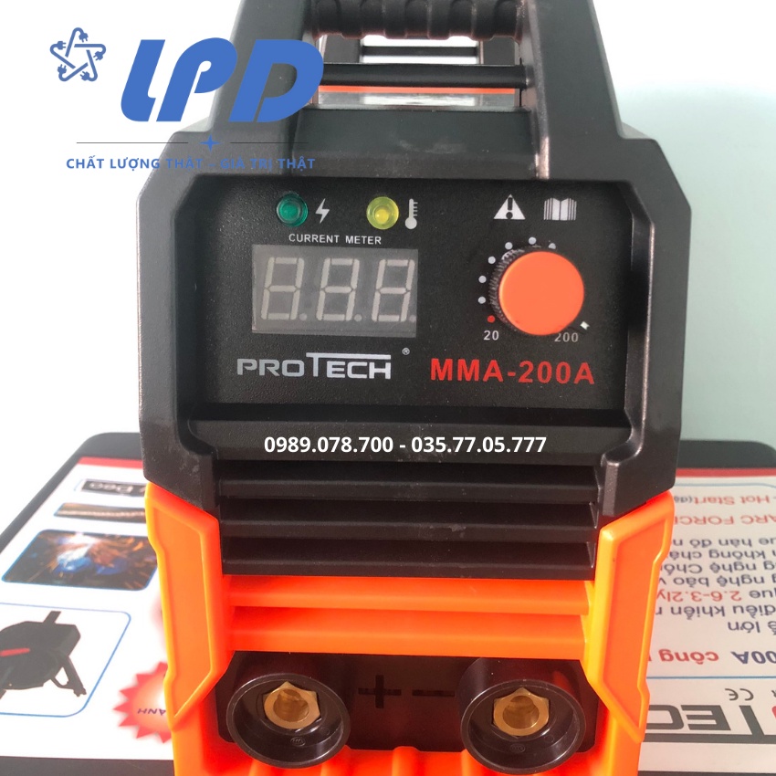 Máy Hàn mini Protech MMA 200A chuyên que 2.5-3.2ly hộp nhựa bảo quản chắc chắn