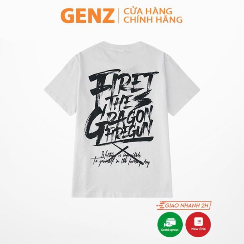 Áo thun tay lỡ GENZ dáng Unisex form rộng phong cách Ulzzang Frist The GRagon - Z86 - giá tốt nhất 😍