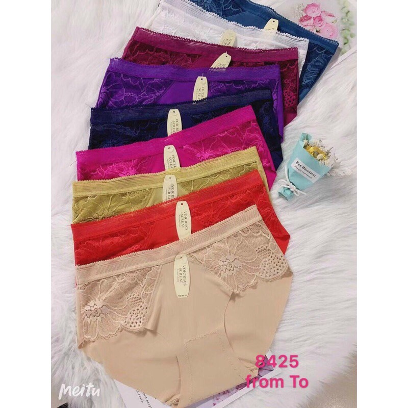 Quần lót nữ su đúc phối ren hoa 2 bên sexy gợi cảm co dãn tốt (Sz 45-65kg)