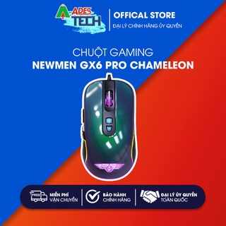 Chuột gaming newmen gx6 pro chameleon | led rgb siêu nhẹ, công thái học