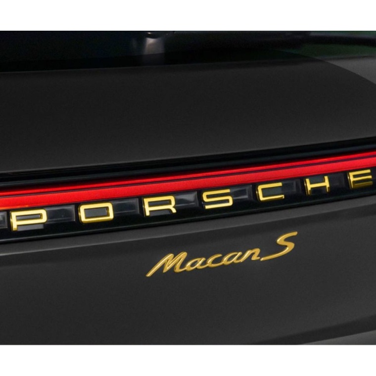 PORSCHE gold letter logo Carrera gts turbo macan Cayenne Cayman 718 Boxster 911 Panamera front and rear decals