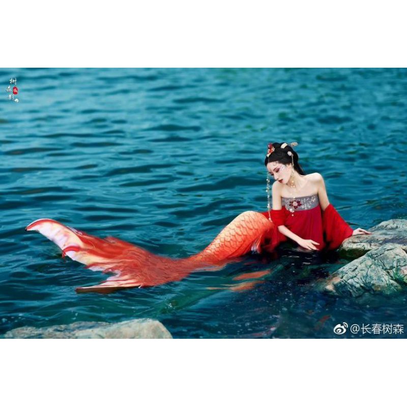 Đuôi người cá nhân ngư cosplay kèm chân vịt đuôi người cá