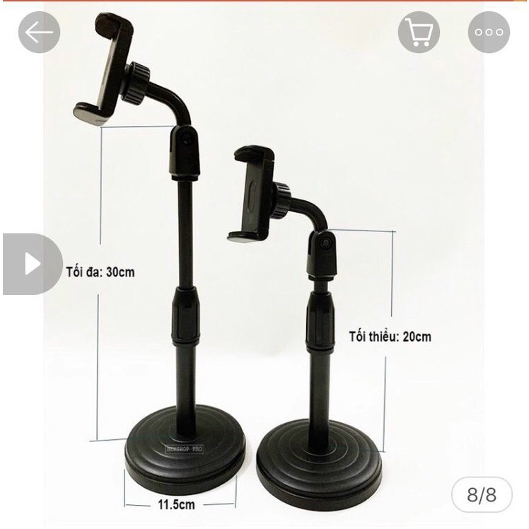 [Freeship] Giá đỡ điện thoại Microphone Stands, kẹp chống lưng 360 ,đế chân tròn để bàn, gia do tiện lợi đa năng