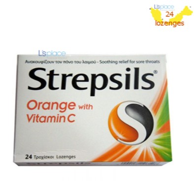 Kẹo Ngậm Cam Vitamin C hiệu Strepsils 24 viên