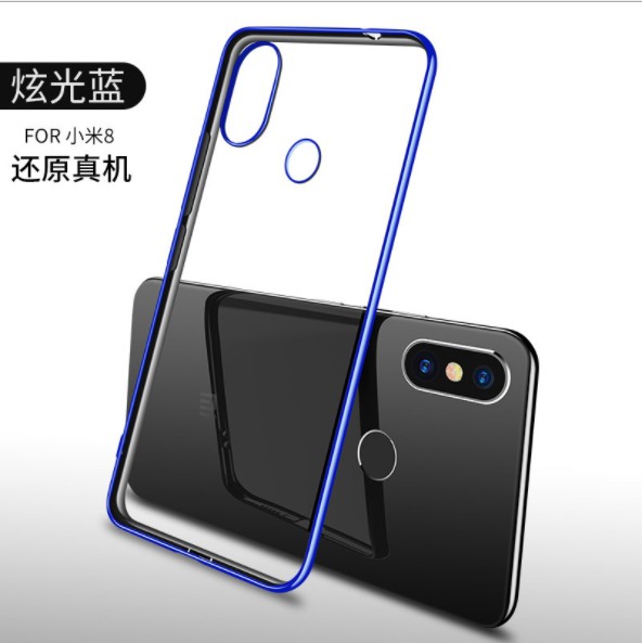 Ốp lưng Xiaomi Mi 8 cao su viền bóng 6D Thời thượng