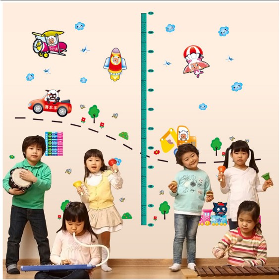Decal trang trí thước đo xe xinh cho BÉ