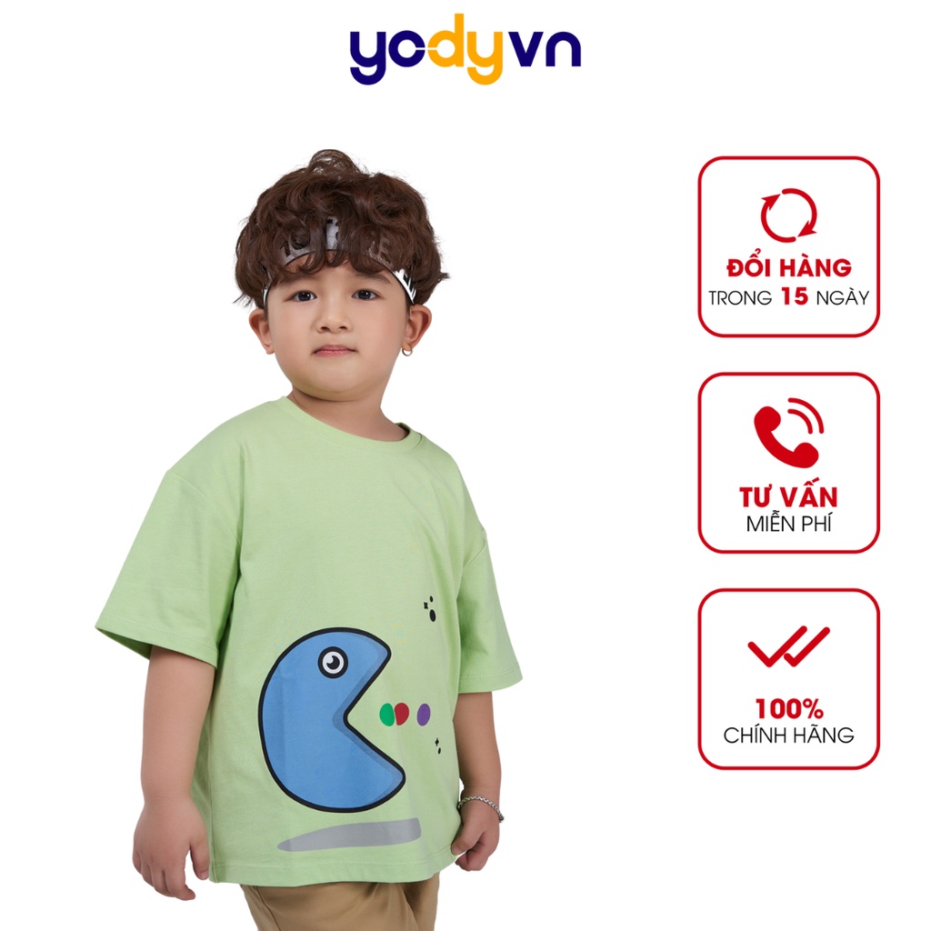 Áo T-shirt cho bé YODY vải cotton, thun tay lỡ in hình dễ thương TSK5205