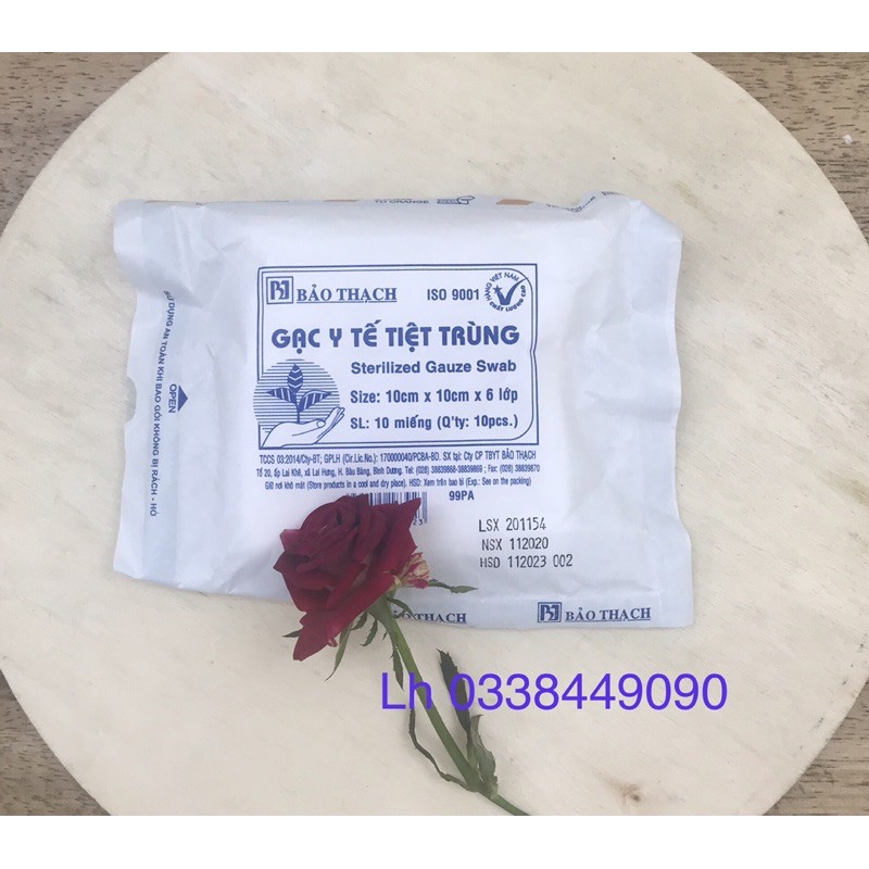 Gạc y tế tiệt trùng Bảo Thạch 10x10cm