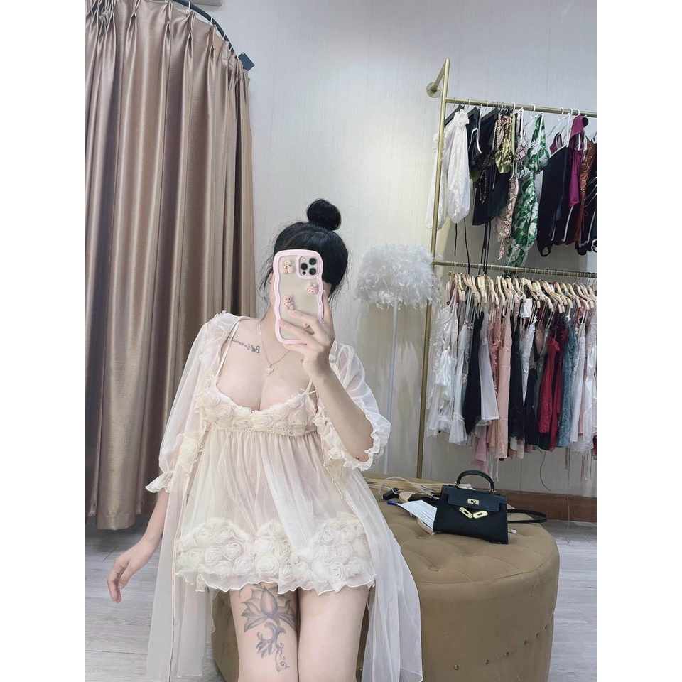 Váy ngủ 2 dây sexy cao cấp Đầm mặc nhà gợi cảm quyến rũ SP112