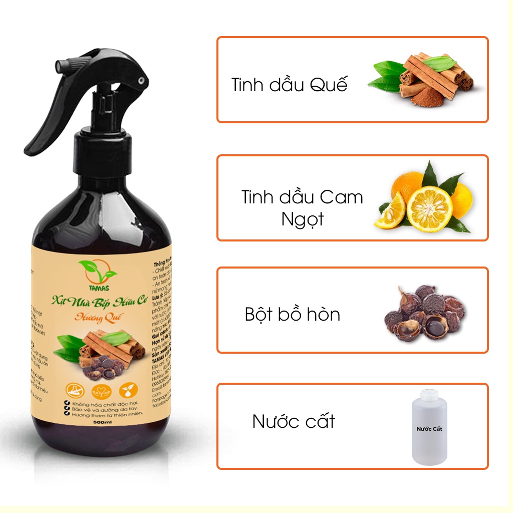 Combo nước lau bề mặt đa năng hữu cơ chiết xuất bồ hòn và tinh dầu thiên nhiên 500ml+ 10 khăn lau đa năng 2 mặt