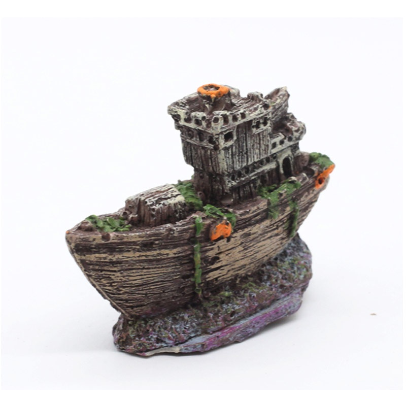 Tàu Hải Tặc mini Bằng Nhựa resin Trang Trí Bể Cá