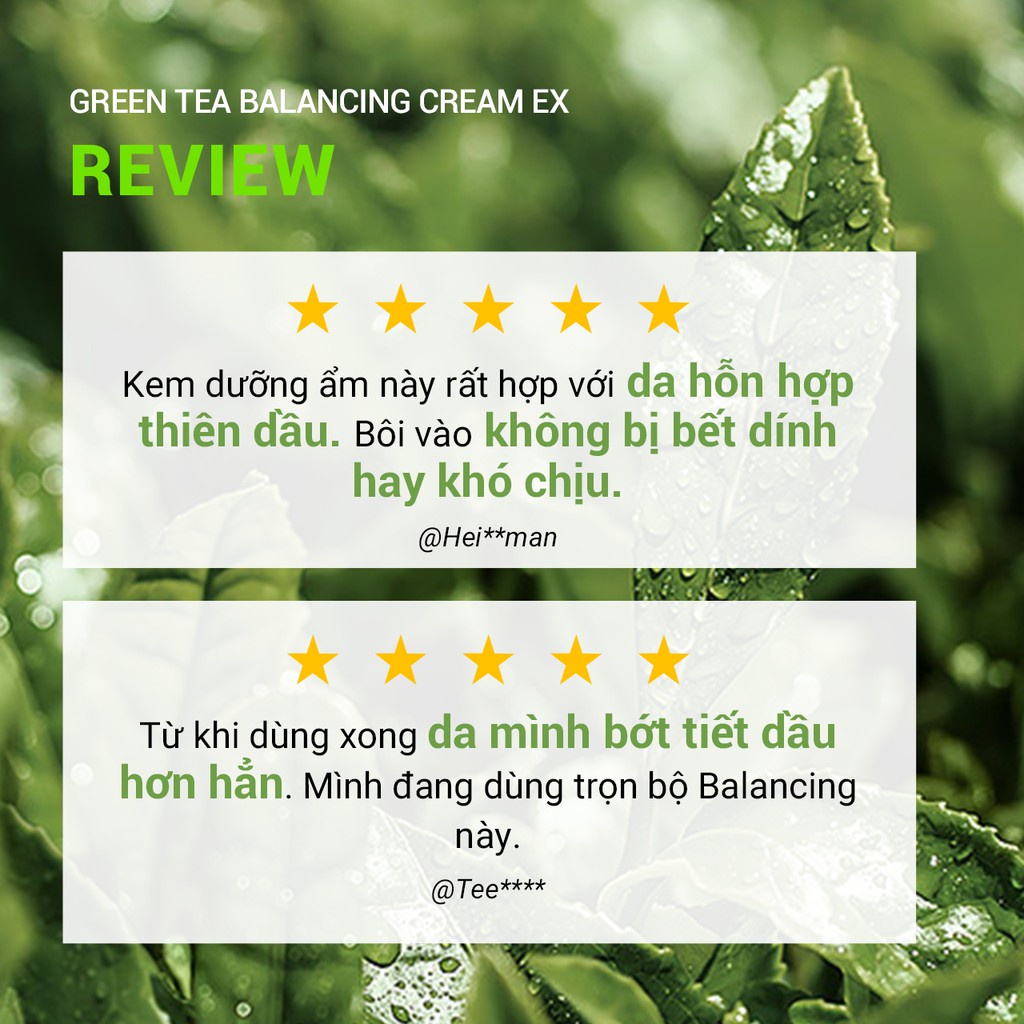 [Mã COSIF05 giảm 10% đơn 400K] Kem dưỡng cân bằng ẩm trà xanh innisfree Green Tea Balancing Cream EX 50ml