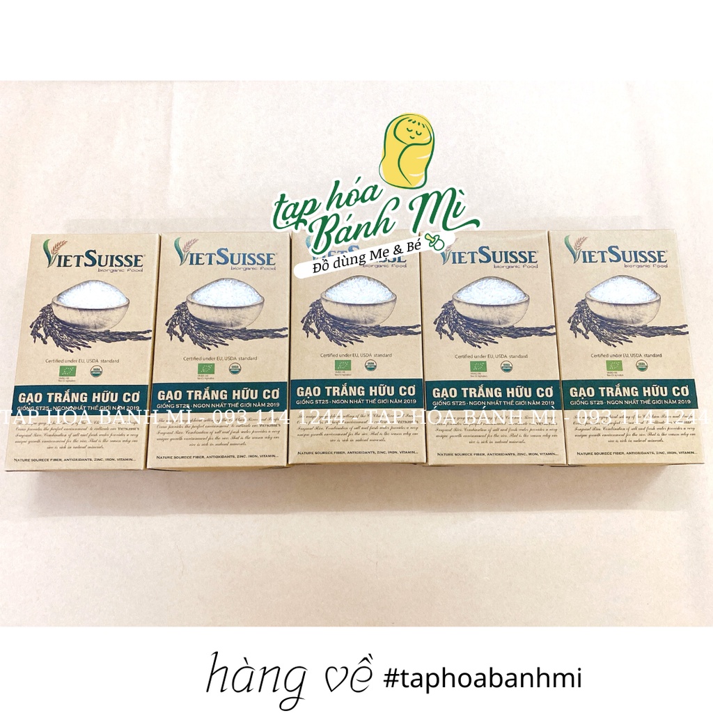 Gạo trắng hữu cơ Vietsuisse 1kg cho bé ăn dặm