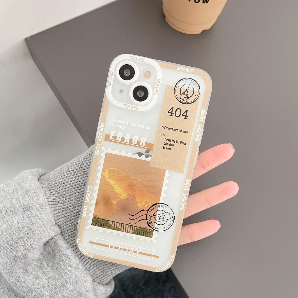 Ốp điện thoại TPU trong suốt họa tiết tem thích hợp cho iphone 13 12 11 pro max x xr xsmax 7 / 8plus