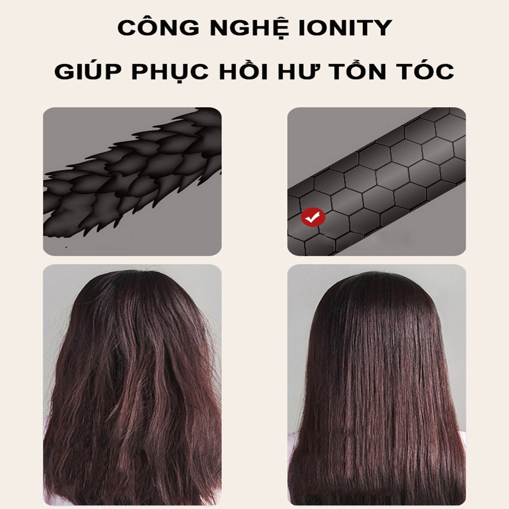 Máy Duỗi Tóc - Máy Uốn Tóc, Ép Tóc Cao Cấp 4 Mức Nhiệt Hiển Thị Màn Hình LED