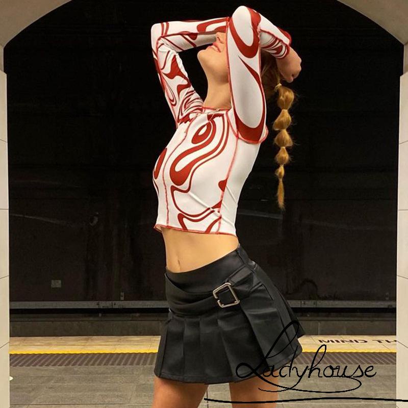 Chân Váy Ngắn Xếp Ly Bằng Da Màu Trơn Thời Trang Cho Nữ Đen