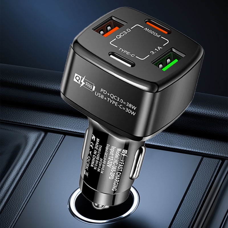 Bộ sạc nhanh BLALION 12v 24v cổng USB gắn xe hơi thích hợp cho điện thoại DVR Ipad QC3.0 PD 20W Type C