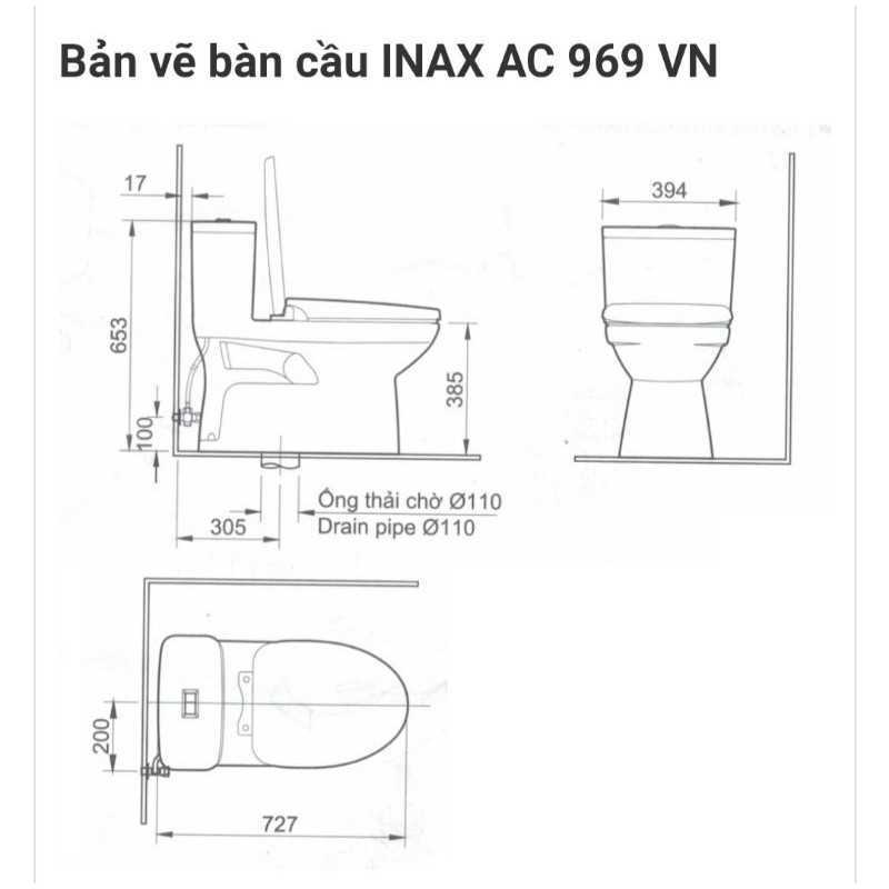 Bồn cầu INAX AC 969 VN