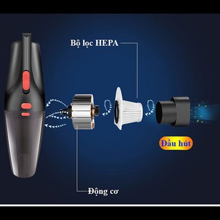 MÁY HÚT BỤI CẰM TAY Đa Năng Ô TÔ và Gia Đình - Vacuum  Cleaner - Marvis -